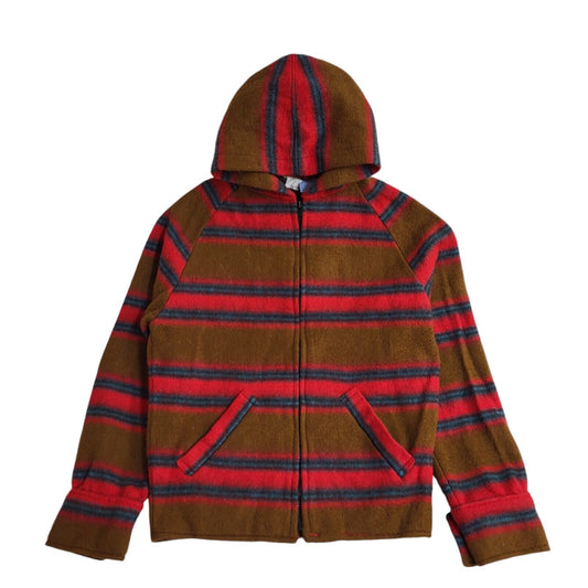 Blue Junction Vintage 90s Brown Zipped Hooded Jacket Uk Women's Size 8