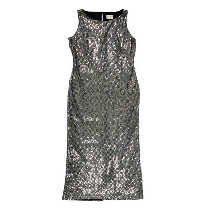 Canda 90s Vintage Silver Sleeveless Dress Uk Women's Size 18