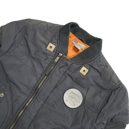 Diesel Grey Zip Up Bomber Jacket Uk Boys Size Large