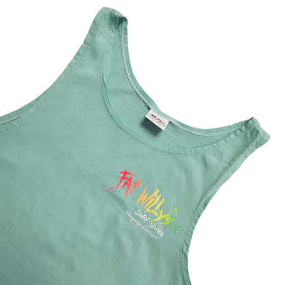 Fat Willy's Surf Turquoise Sleeveless Tank Top Vintage 90's Womens UK Size S