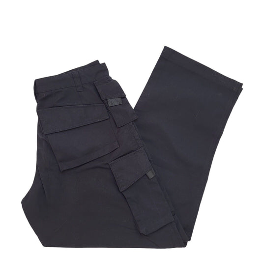 Russell Y2K Vintage Black Tapered Work Trousers UK Men's XL  W36 L32