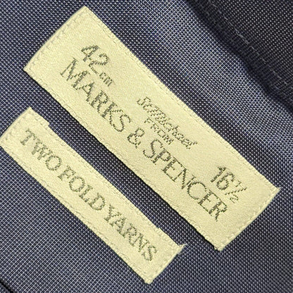 Marks & Spencer Vintage Y2K Dark Blue Long Sleeve Shirt Uk Men's Size XL