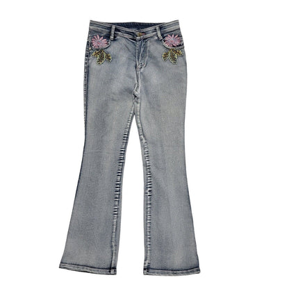 90s Vintage Skinny Bootcut Blue Denim Jeans Women's Size m 10 W29 L29