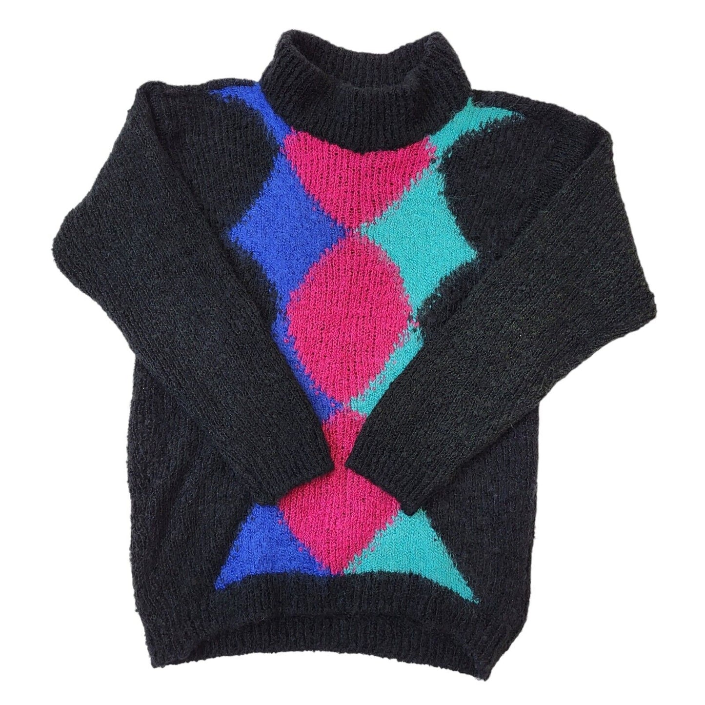 St Michael's M&S 80s Vintage Black & Pink Jumper Women's Size 12-14 Eu 40-42