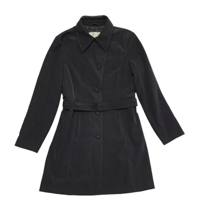 Next Black Vintage 90s k Button & Belt Rain Coat Uk Women's Size 12