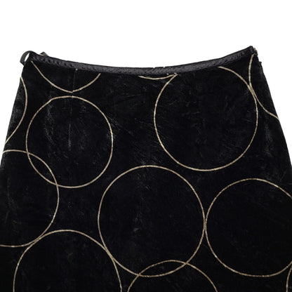 Entertainer Vintage 90's Black Straight Velvet Skirt Uk Women's Size 8 W26