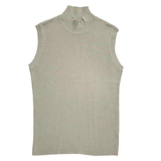 Play Y2K Beige High Neck Sleeveless Tank Top Womens UK Size M