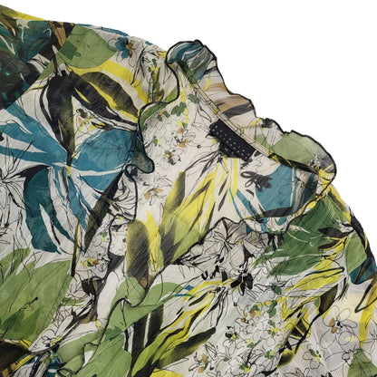 Antonino Philosophy Y2K semi sheer blouse with lettuce hem details Women's Uk 12