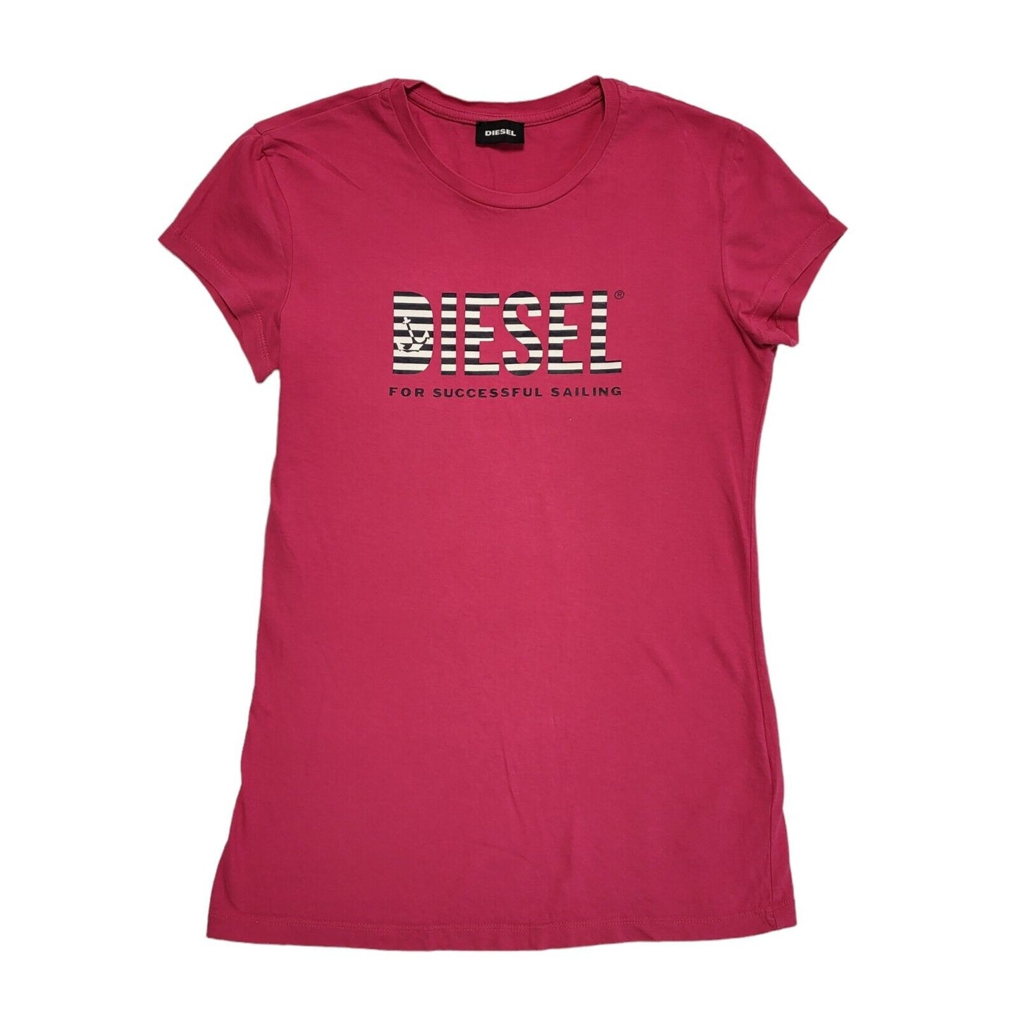 Diesel Pink Y2k Round Neck T Shirt Uk Women's Size Small