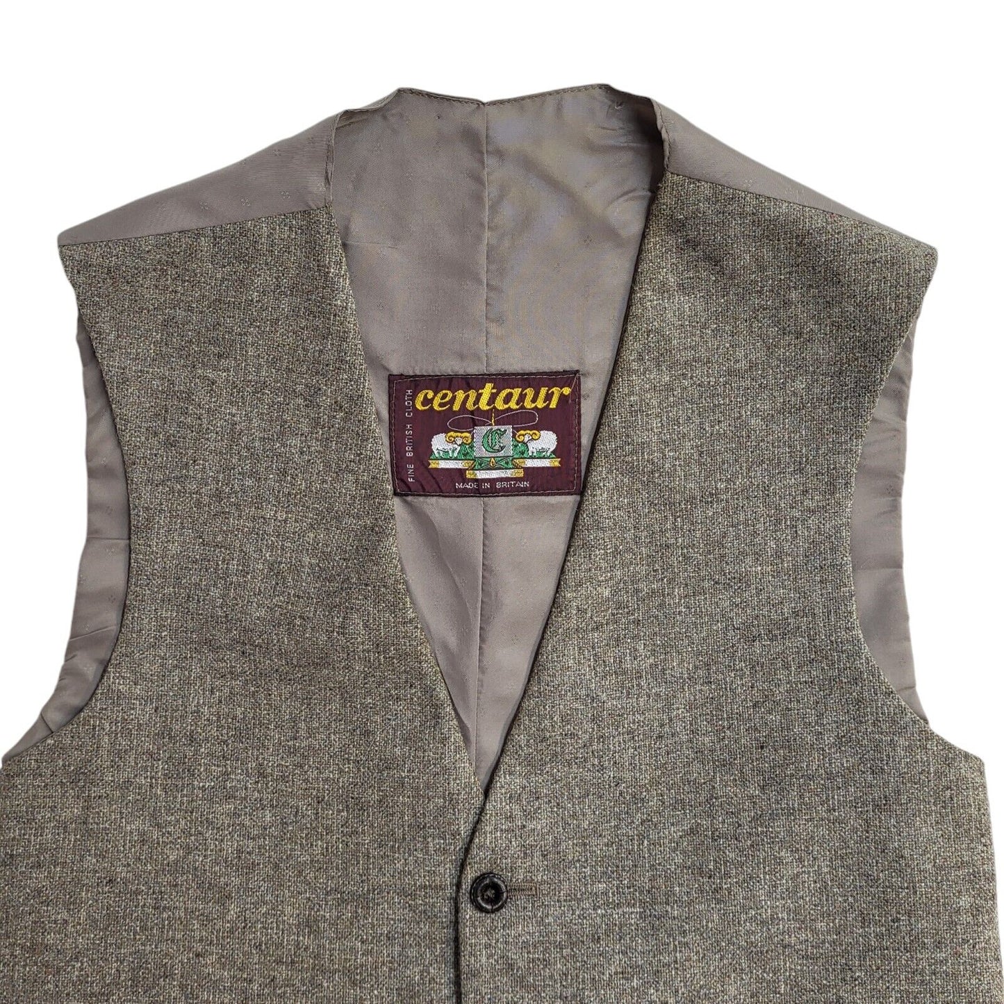 Centaur Vintage 80's Beige Button Up Waistcoat Women's UK Size M