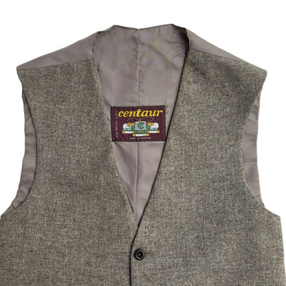 Centaur Vintage 80's Beige Button Up Waistcoat Women's UK Size M