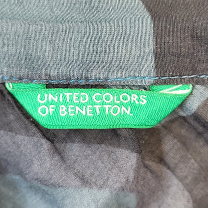 United Colors of Benetton Y2K Retro Blue & Black Blouse Women's 18