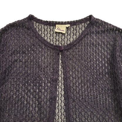 Miss Etam 90s Vintage Purple Lace Cardigan Uk Women's Size XL
