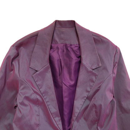 Bay Vintage 90's Purple Metallic Beaded Blazer Jacket Womens UK Size 10