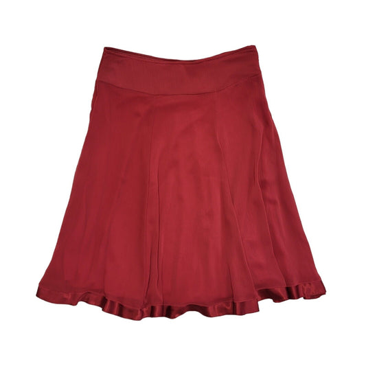 Vintage 90's BM Collection Red A-Line Polyester Skirt Womens UK 12 W30