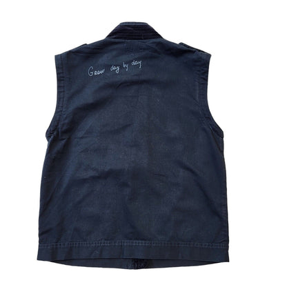 Desigual Y2K Navy Blue Sleeveless Zip Up Gilet Women's Size 12