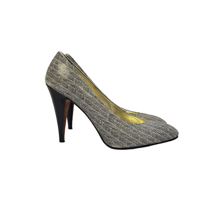 Andrea Carrano Grey Vintage Slip-on Heels Shoes Uk Women's Size 5.5