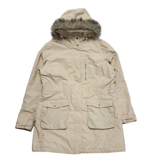 Regatta Hydrafort Beige Zip & Snap Hooded Coat Uk Women's Size 18