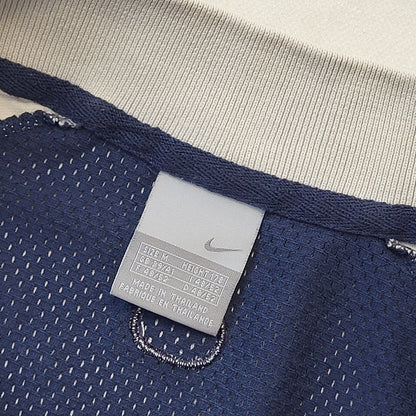 Nike Y2K Blue & Grey Mesh Short Sleeve Polo Shirt Men's Size Medium