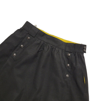Ravens Black & Yellow 80s Vintage Skirt Uk Women's UK Size 14