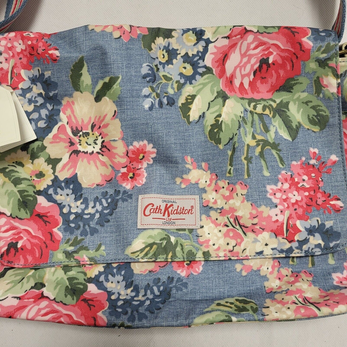 Cath Kidston Blue Bloomsbury Biker Hand Bag / Shoulder Bag Women's 11" x 14.5"
