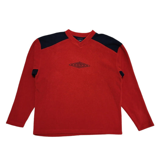 Umbro Vintage 90's Red Fleece Sports Sweatshirt Mens UK Size L