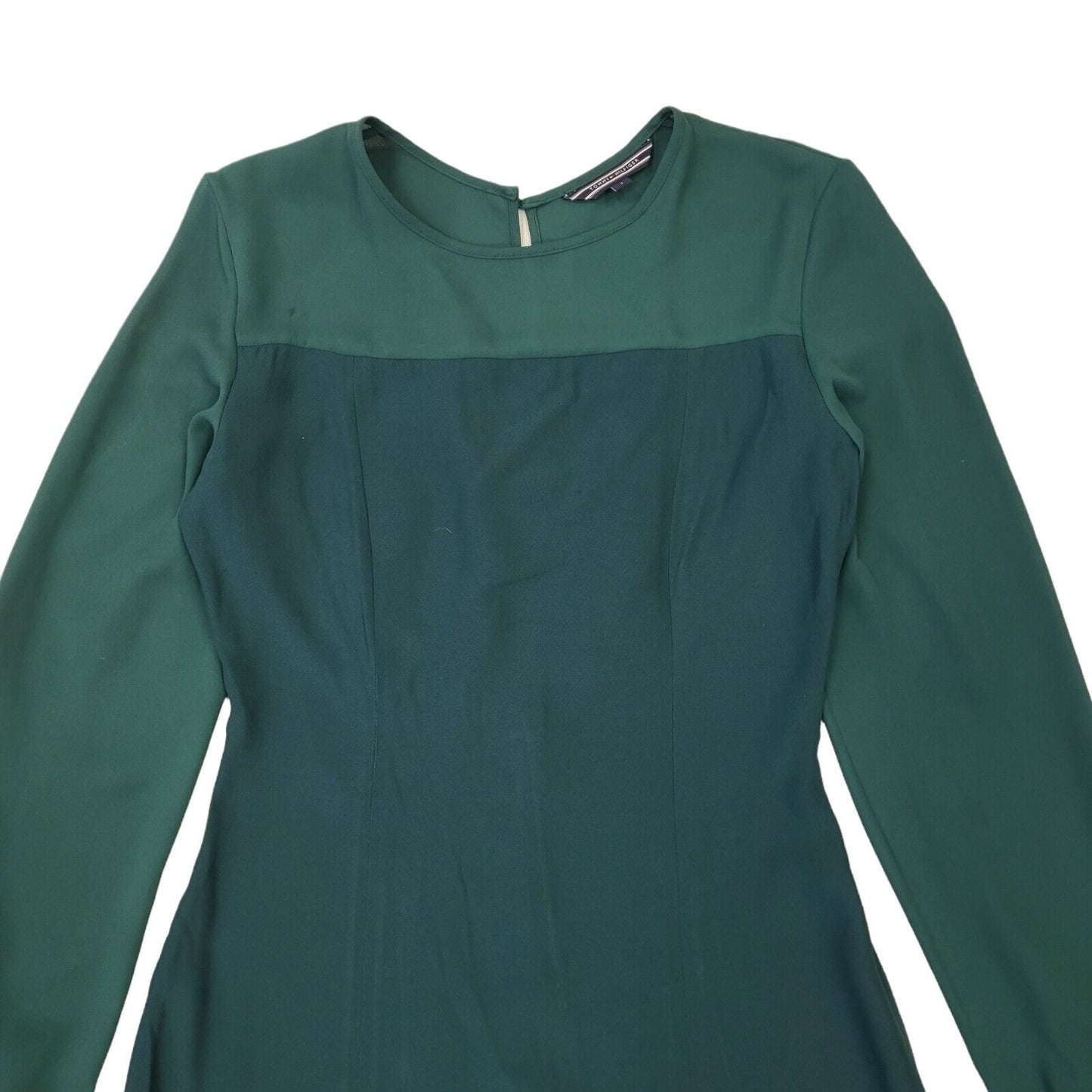 Tommy Hilfiger Vintage 90's Green Long Sleeve Dress UK Women's Size 8