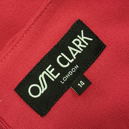 One Clark Vintage 80's Pink A-Line Midi Dress Womens UK 14
