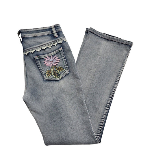 90s Vintage Skinny Bootcut Blue Denim Jeans Women's Size m 10 W29 L29
