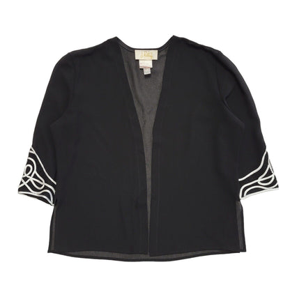 J.Ribboff Y2K Black & White Open Front Sheer Cardigan Womens UK 16