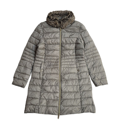 Esprit Grey Vintage 80s Zipped Quilted Rain Coat Uk Women's Size M
