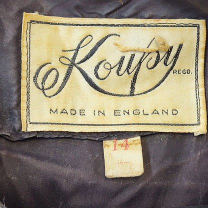 70s Vintage Koupy Grey & Brown Striped Jacket & Dress Women's Size 14 Eu 42