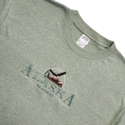 Alaska Skagway Teemax Green Vintage 90s  Short Sleeve T-Shirt Uk Men's XL