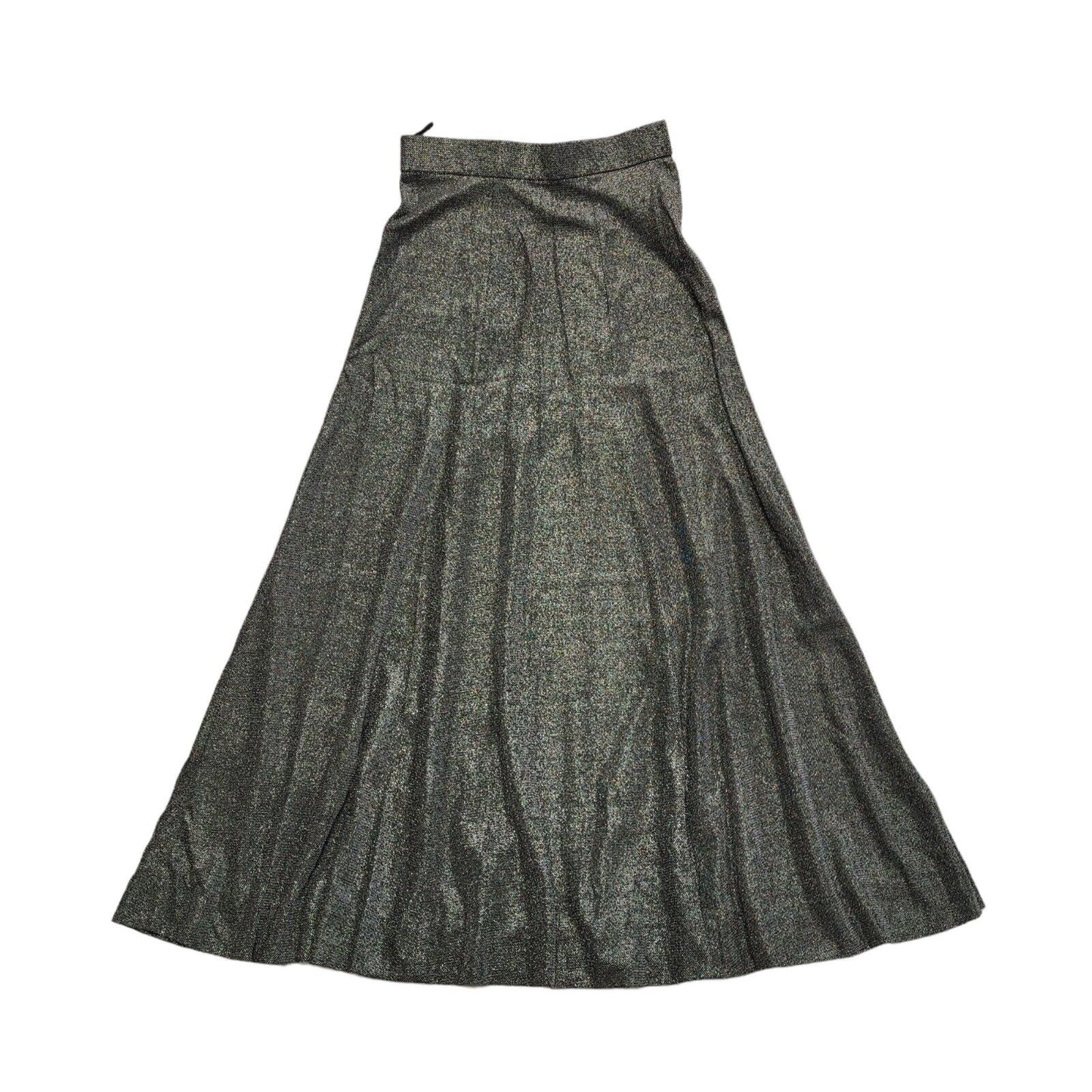 Richard Shops 70s Black & Silver Sparkly Long Maxi Skirt Women's UK 8 W26