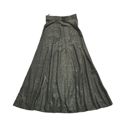 Richard Shops 70s Black & Silver Sparkly Long Maxi Skirt Women's UK 8 W26
