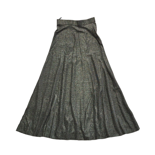 Richard Shops 70s Black & Silver Sparkly Long Maxi Skirt Women's UK 8 W26