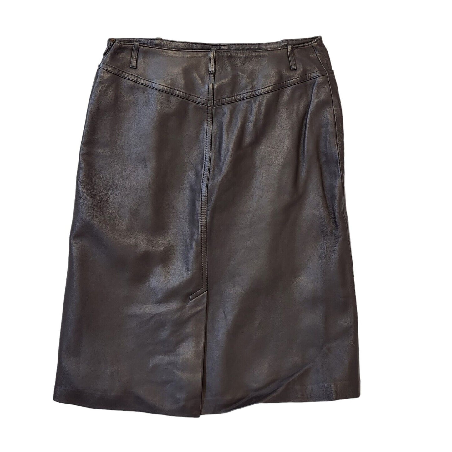 Wallace Sacks 90s Vintage Brown Leather Skirt Women's Size 10 W28