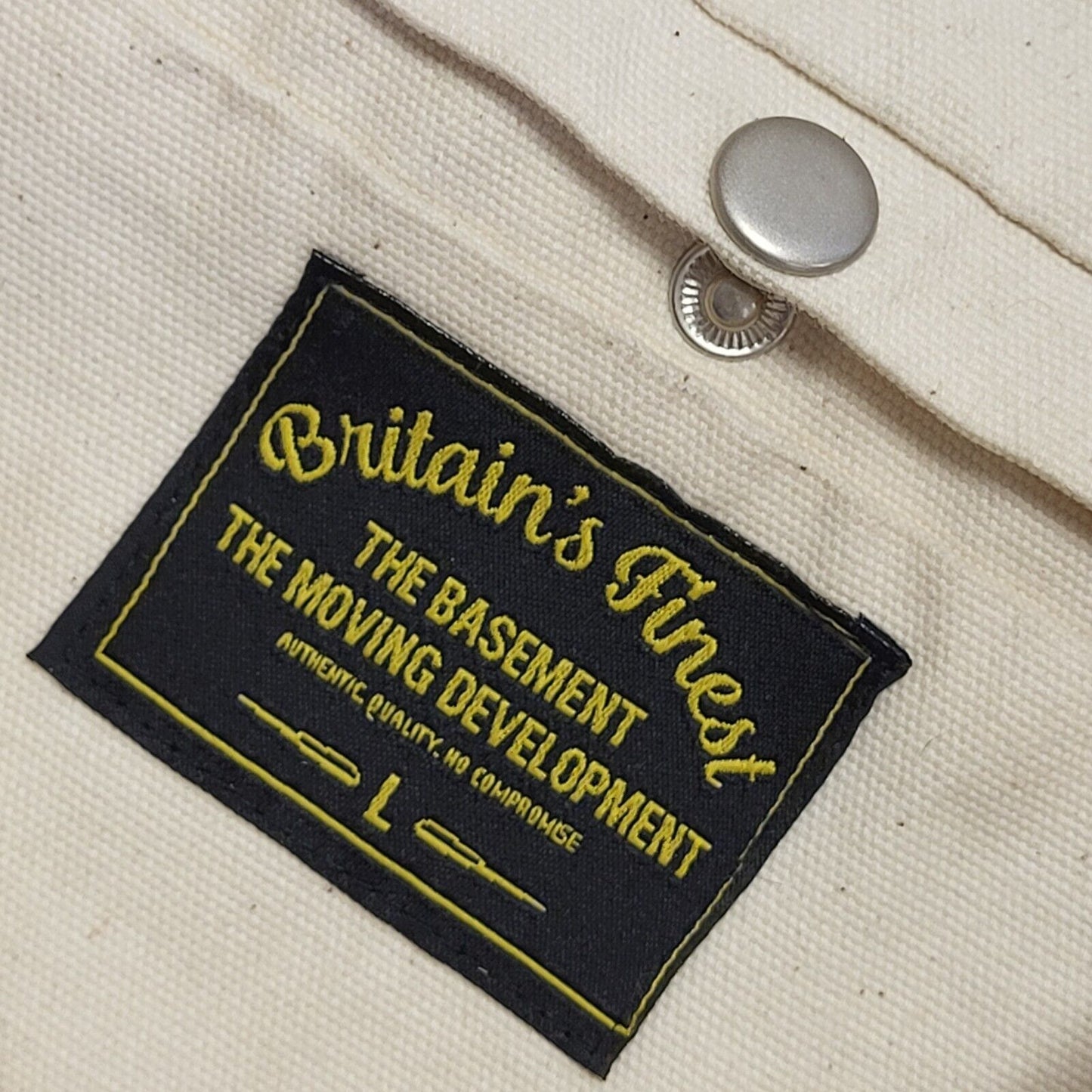 The Basement x TMD Collaboration Cream Button-Up Cotton Jacket Men's Size Large