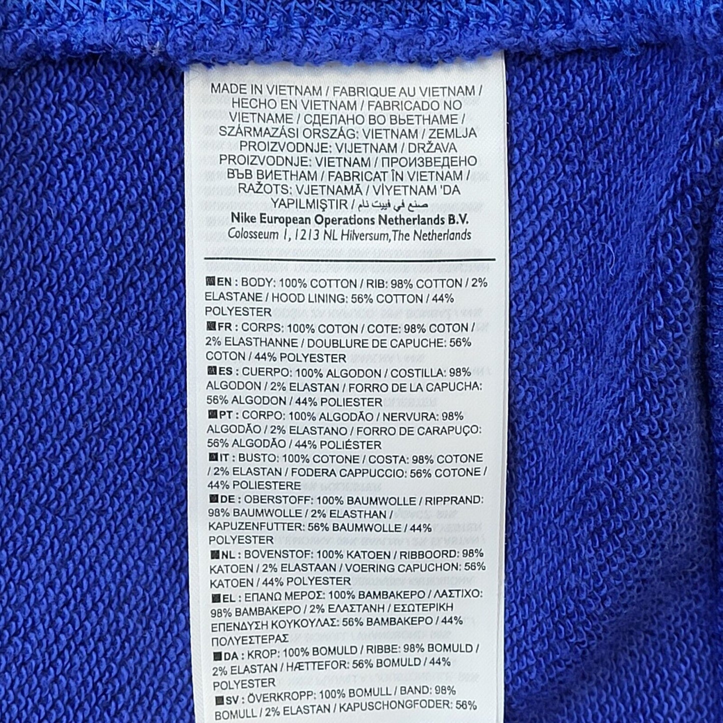 Nike NBA Blue Drawstring Hoodie Women's Size Large Eu 40