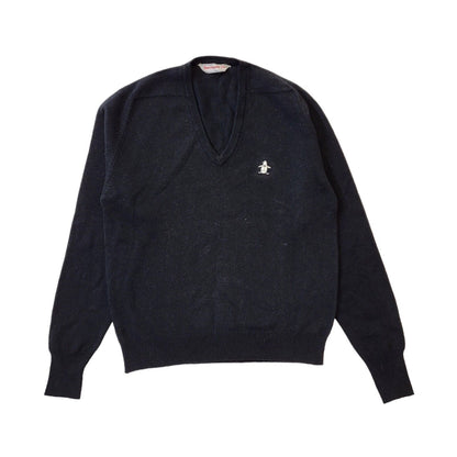 Munsingwear 90s Vintage Wool Blend Black V-Neck Jumper Men's Size L