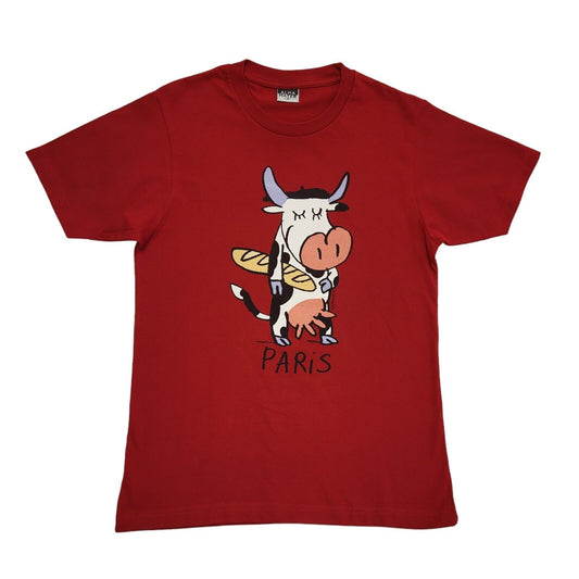 Alma Mater Vintage Y2K Red Cow Print Short Sleeve T-Shirt Womens S