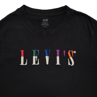 Levi's Black Vintage Y2K Black Cropped Overized T-Shirt Womens UK Size XS