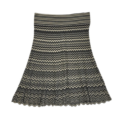 Kookai Y2K Vintage Grey Zigzag A-Line Skirt Women's Size L 12 W30