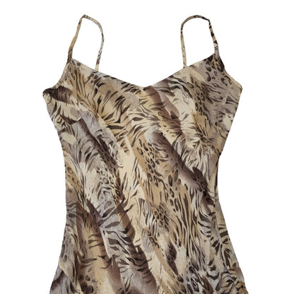 Vintage Per Una 90s Beige Tiger Print Dress Uk Women's Size 10