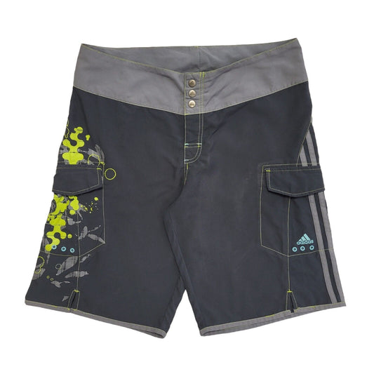 Adidas Vintage 90's Grey Sport Shorts With Pockets Uk Men's Size L/XL W34-36