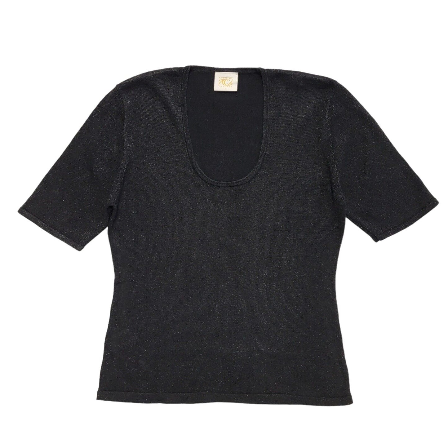 Country Casuals Vintage 90s Black Round Neck T-Shirt Uk Women's Size L
