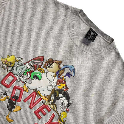 Warner Bros Looney Tunes Grey Vintage 90s T-Shirt Uk Men's Size XL
