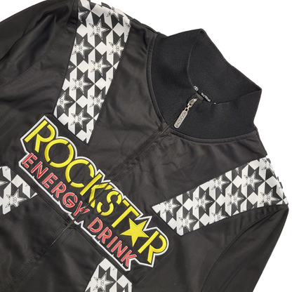 Rockstar Vintage 90's Energy Drink Black & White Full Zip Jacket Men's UK Size L