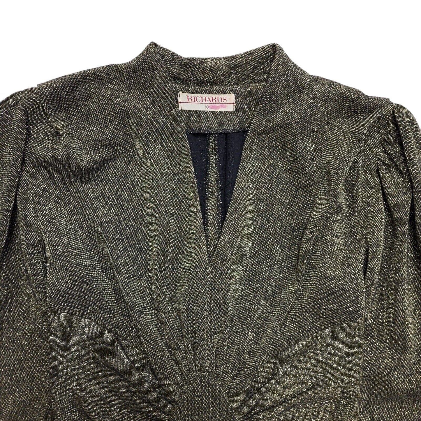 Richards 80s Vintage Gold Glitter Evening Party Dress Women's Size 10