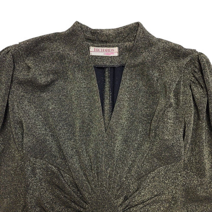 Richards 80s Vintage Gold Glitter Evening Party Dress Women's Size 10